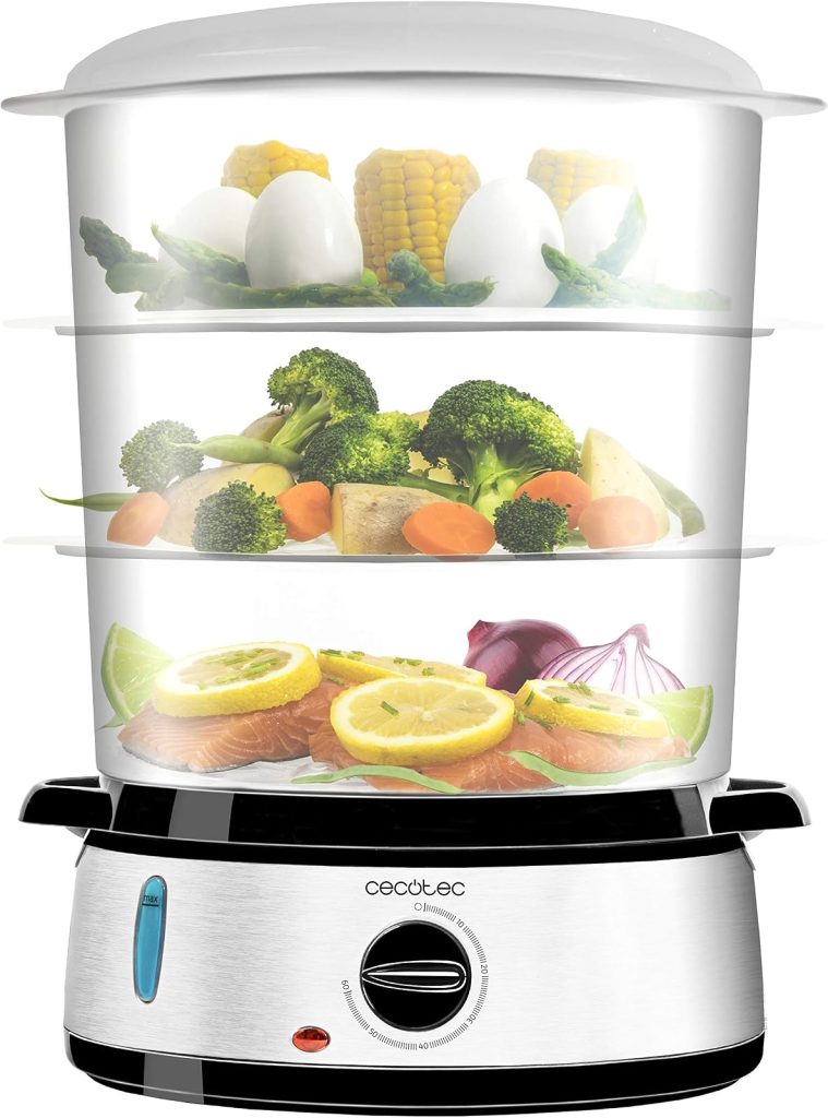 Cecotec Vaporera eléctrica Vapovita 3000 Inox