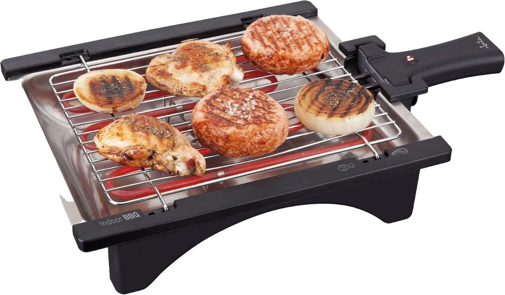 JATA BQ95 - Barbacoa Eléctrica 2000 W sin Humo con Parrilla Ajustable