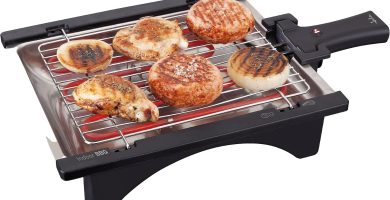 JATA BQ95 - Barbacoa Eléctrica 2000 W sin Humo con Parrilla Ajustable